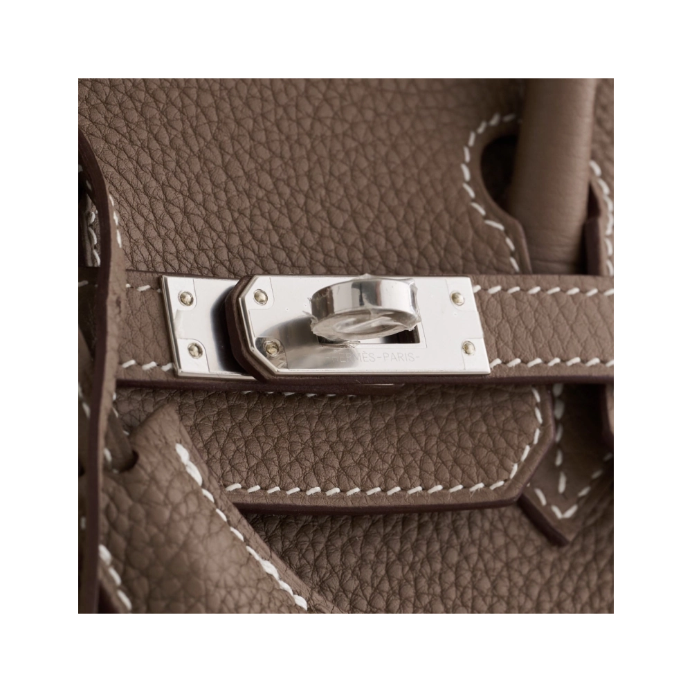 Hermes Birkin 25 Togo Etoupe Palladium Hardware Retourne,Hermes,BAGS