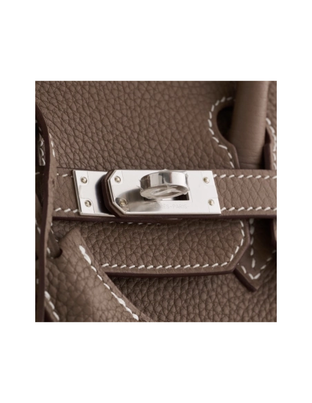 Hermes Birkin 25 Togo Etoupe Palladium Hardware Retourne,Hermes,BAGS