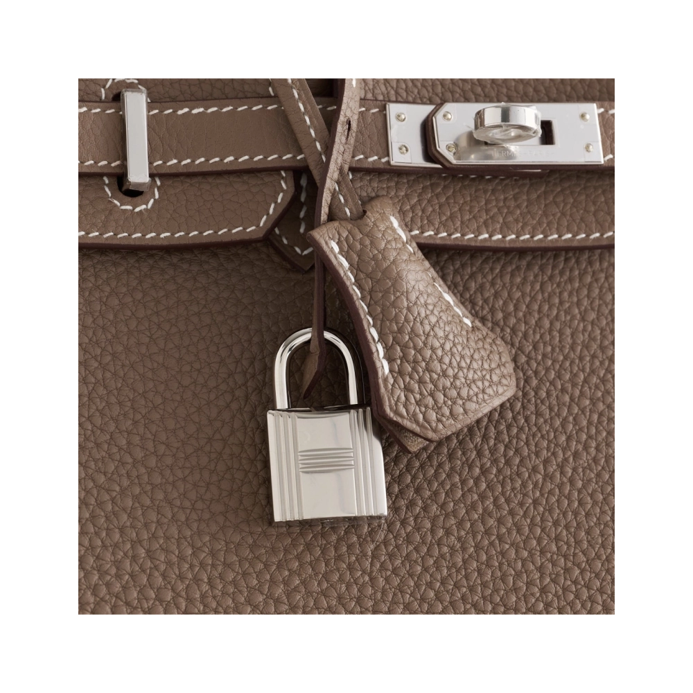 Hermes Birkin 25 Togo Etoupe Palladium Hardware Retourne,Hermes,BAGS