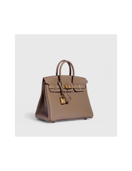 Hermes Birkin 25 Togo Etoupe Retourne Gold Hardware,Hermes,BAGS