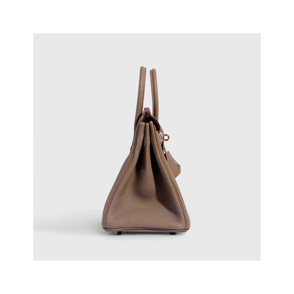 Hermes Birkin 25 Togo Etoupe Retourne Gold Hardware,Hermes,BAGS