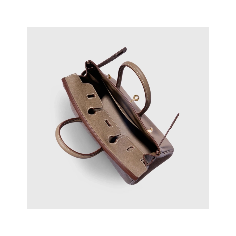 Hermes Birkin 25 Togo Etoupe Retourne Gold Hardware,Hermes,BAGS