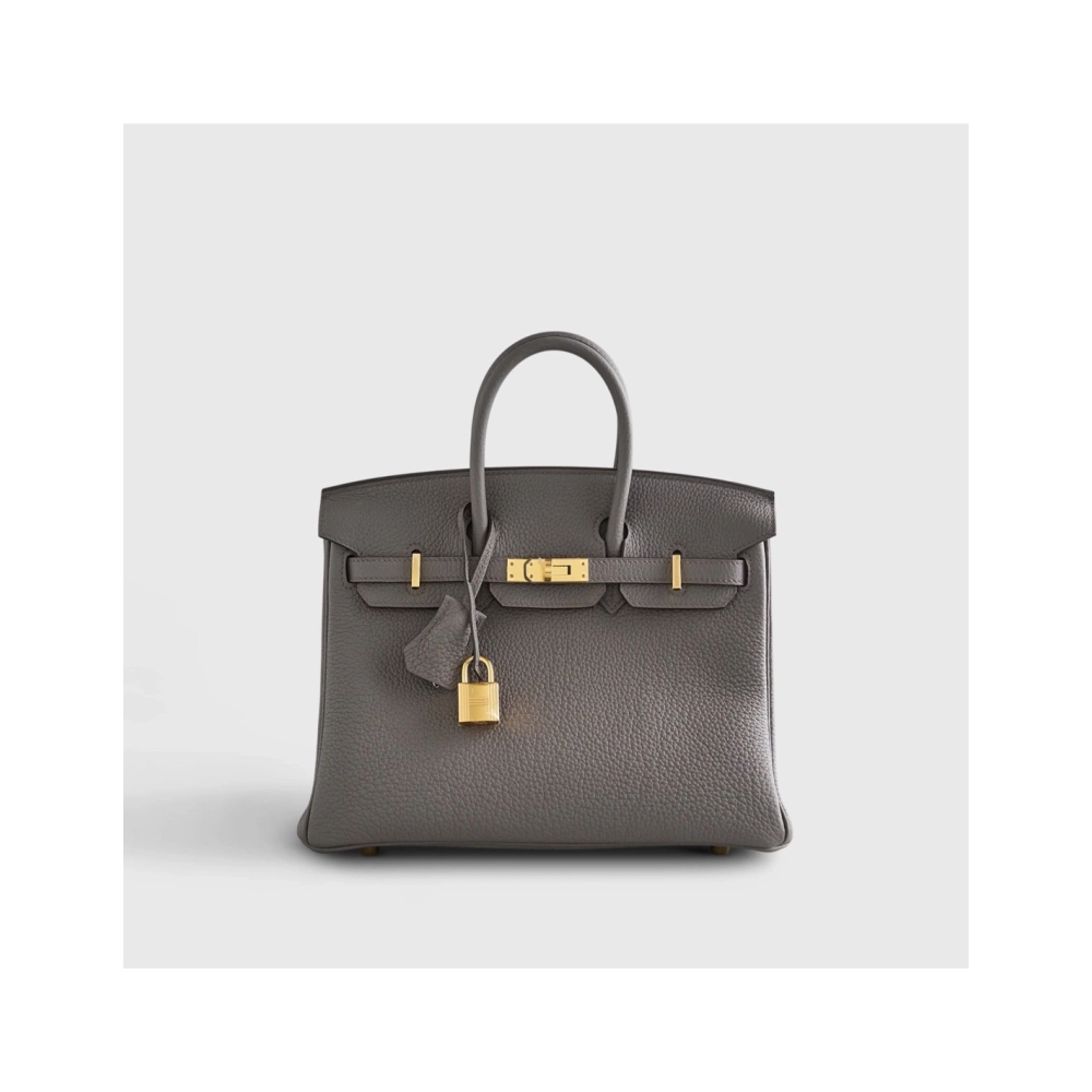 Hermes Birkin 25 Togo Gris Etain Gold Hardware,Hermes,BAGS