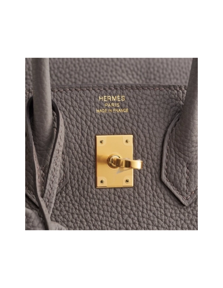 Hermes Birkin 25 Togo Gris Etain Gold Hardware,Hermes,BAGS
