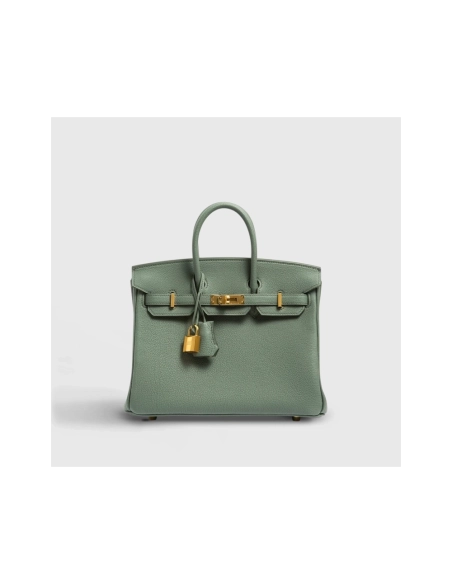 Hermes Birkin 25 Togo Vert Amande Gold Hardware Retourne,Hermes,BAGS