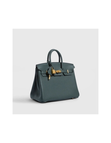 Hermes Birkin 25 Togo Vert Fonce Gold Hardware,Hermes,BAGS