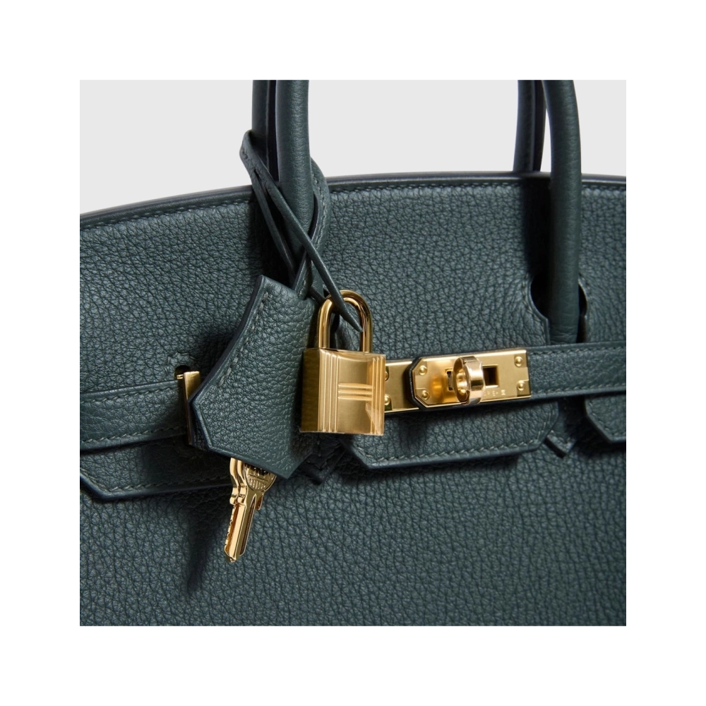 Hermes Birkin 25 Togo Vert Fonce Gold Hardware,Hermes,BAGS