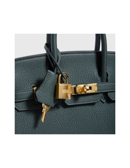 Hermes Birkin 25 Togo Vert Fonce Gold Hardware,Hermes,BAGS