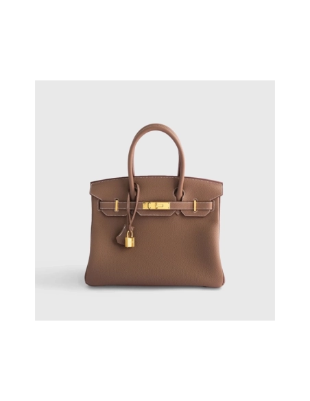 Hermes Birkin 30 Togo Etoupe Retourne Gold Hardware,Hermes,BAGS