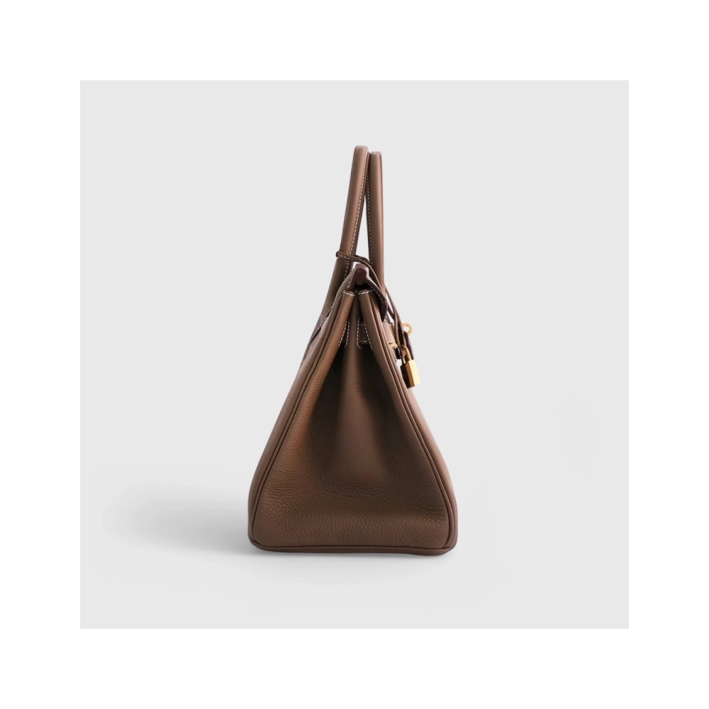 Hermes Birkin 30 Togo Etoupe Retourne Gold Hardware,Hermes,BAGS