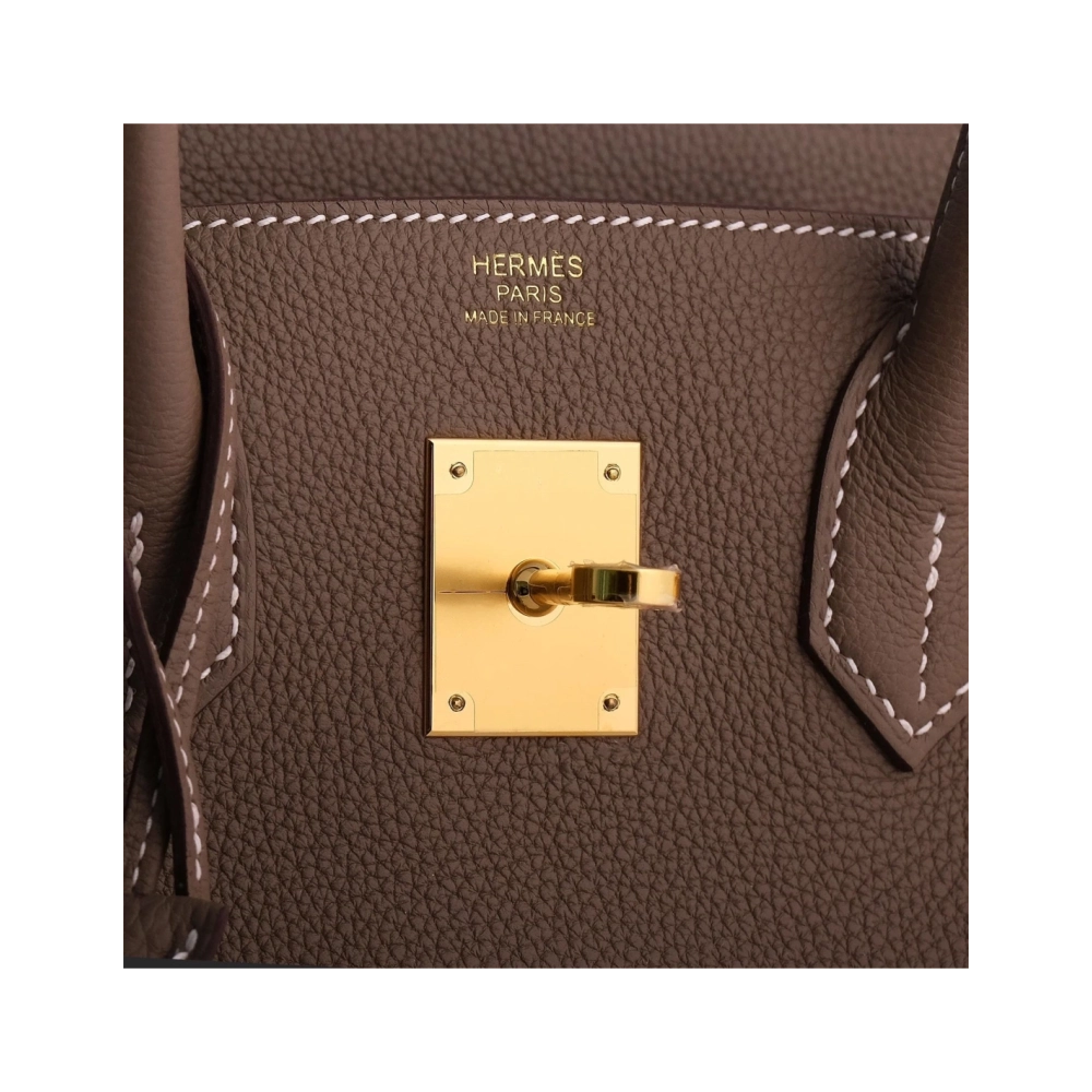 Hermes Birkin 30 Togo Etoupe Retourne Gold Hardware,Hermes,BAGS