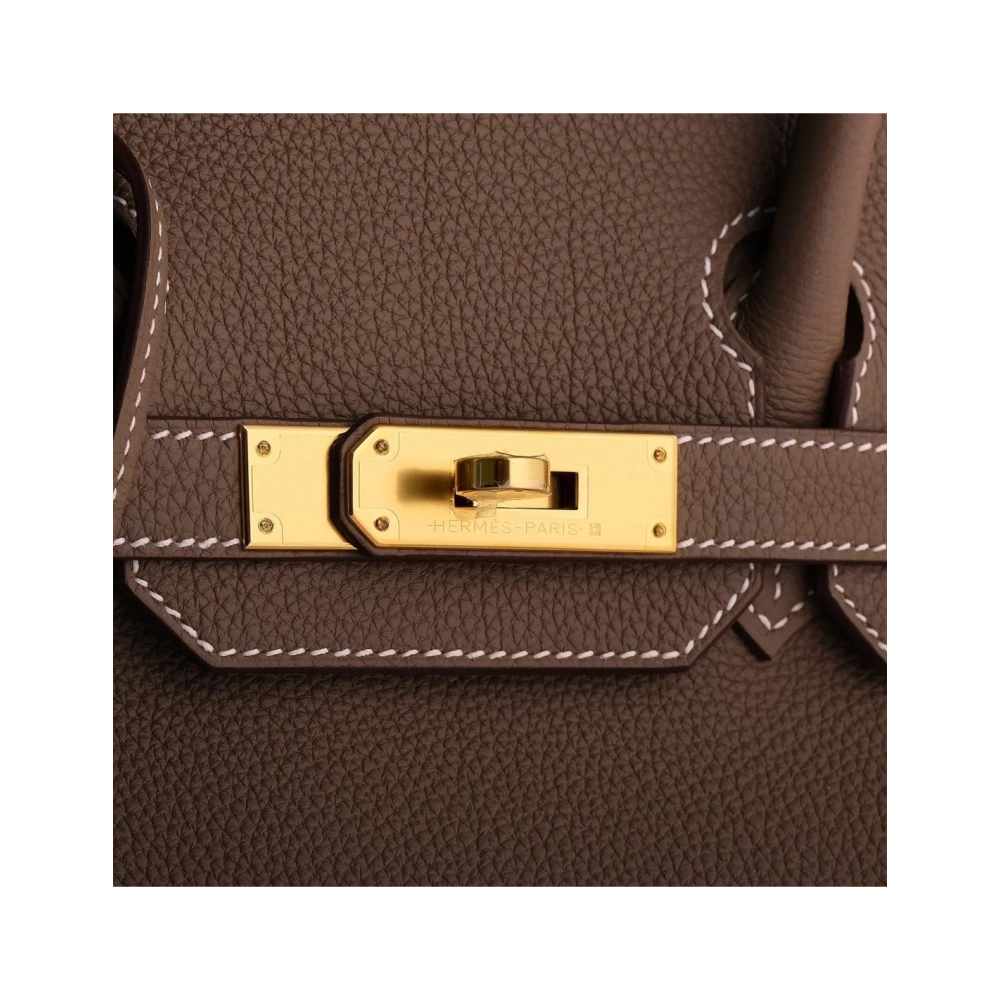 Hermes Birkin 30 Togo Etoupe Retourne Gold Hardware,Hermes,BAGS