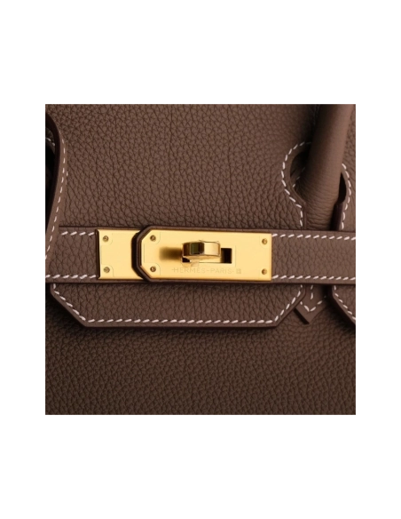 Hermes Birkin 30 Togo Etoupe Retourne Gold Hardware,Hermes,BAGS