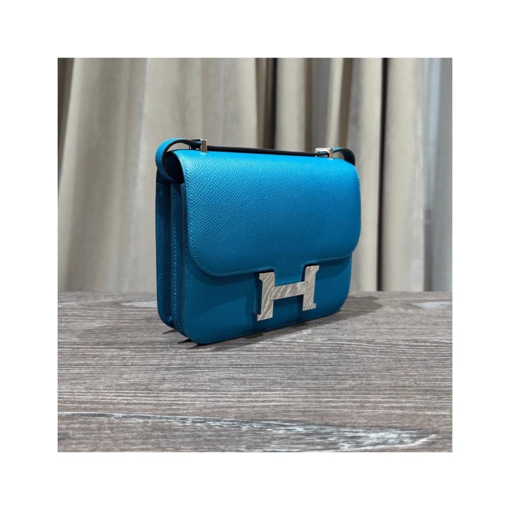 Hermes Bleu Izmir Constance 18 Epsom Palladium Hardware,Hermes,BAGS