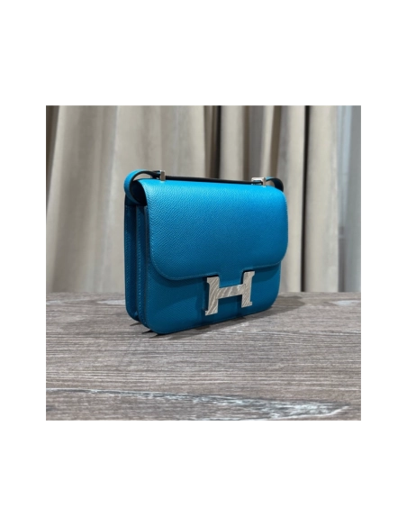 Hermes Bleu Izmir Constance 18 Epsom Palladium Hardware,Hermes,BAGS