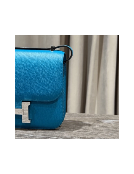 Hermes Bleu Izmir Constance 18 Epsom Palladium Hardware,Hermes,BAGS