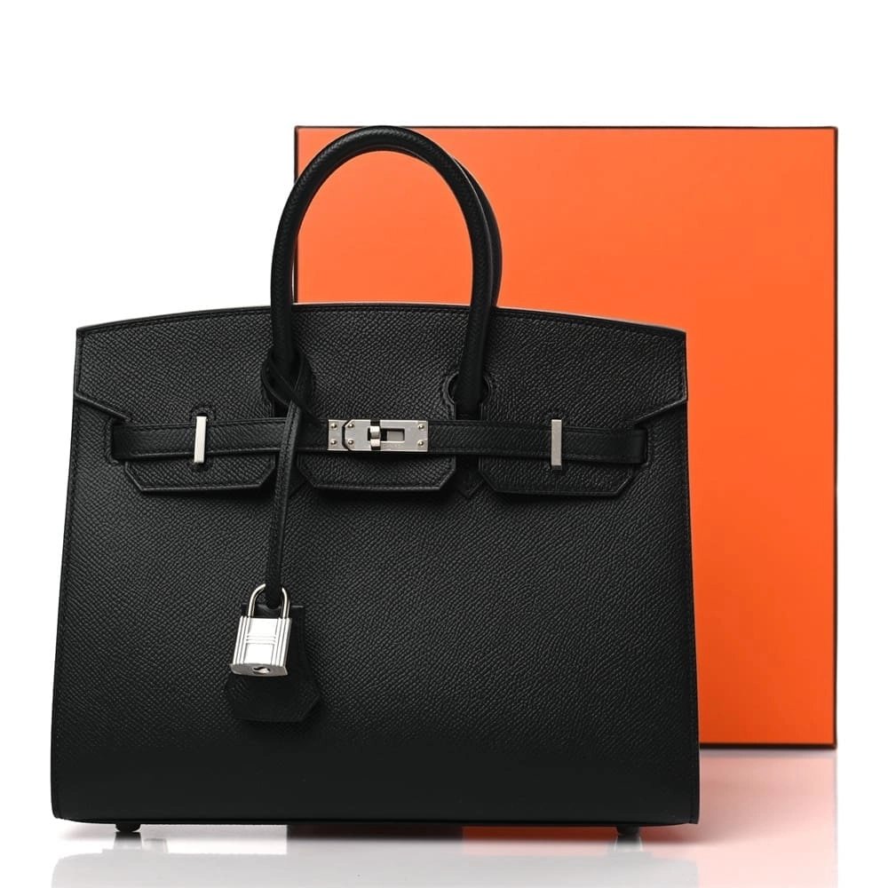 Hermes Epsom Birkin Sellier 25 Black,Hermes,BAGS