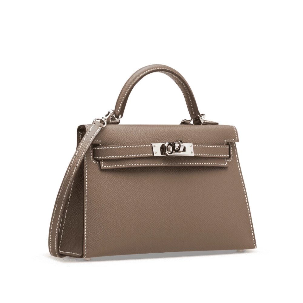 Hermes Etoupe Epsom Mini Kelly 20 Ll Palladium Hardware,Hermes,BAGS