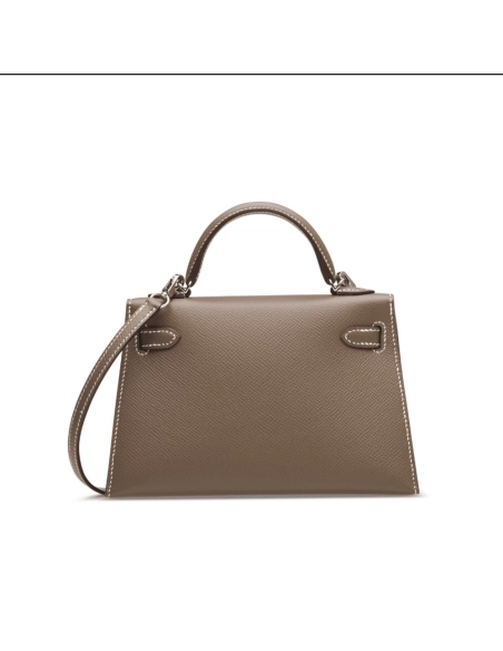 Hermes Etoupe Epsom Mini Kelly 20 Ll Palladium Hardware,Hermes,BAGS