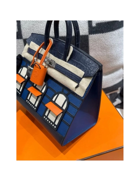 Hermes Faubourg Birkin 20 Bleu Marine,Hermes,BAGS