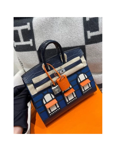 Hermes Faubourg Birkin 20 Bleu Marine,Hermes,BAGS