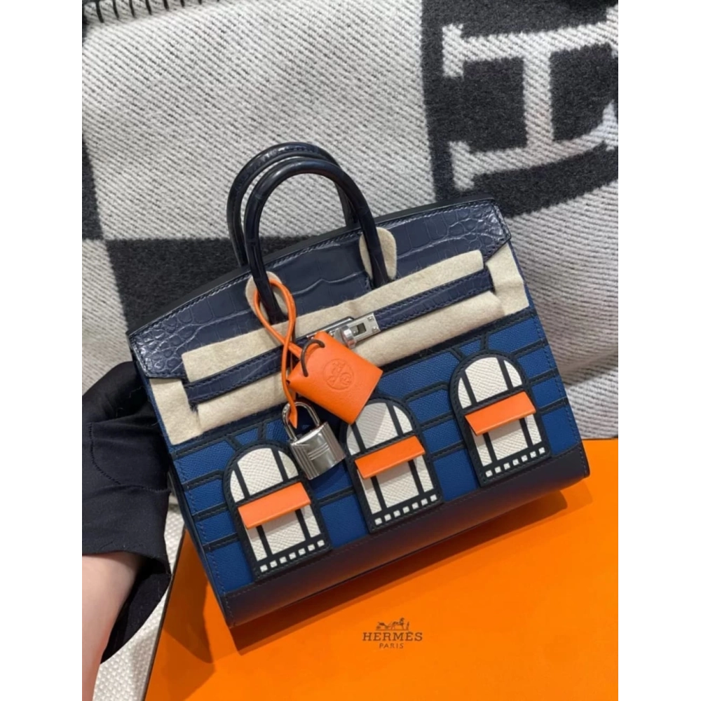 Hermes Faubourg Birkin 20 Bleu Marine,Hermes,BAGS