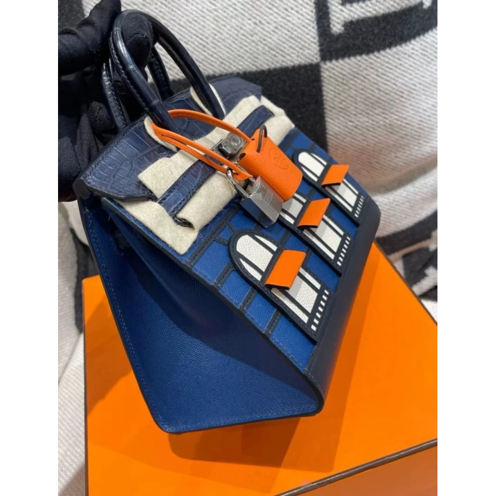 Hermes Faubourg Birkin 20 Bleu Marine,Hermes,BAGS