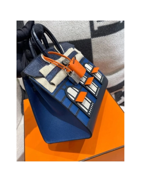 Hermes Faubourg Birkin 20 Bleu Marine,Hermes,BAGS