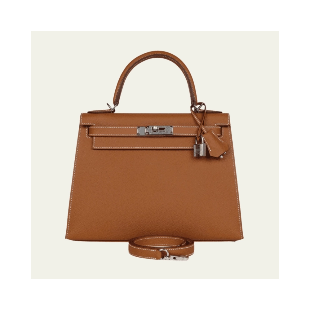 Hermes Gold Kelly 28 Sellier Epsom Palladium Hardware,Hermes,BAGS