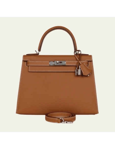 Hermes Gold Kelly 28 Sellier Epsom Palladium Hardware,Hermes,BAGS