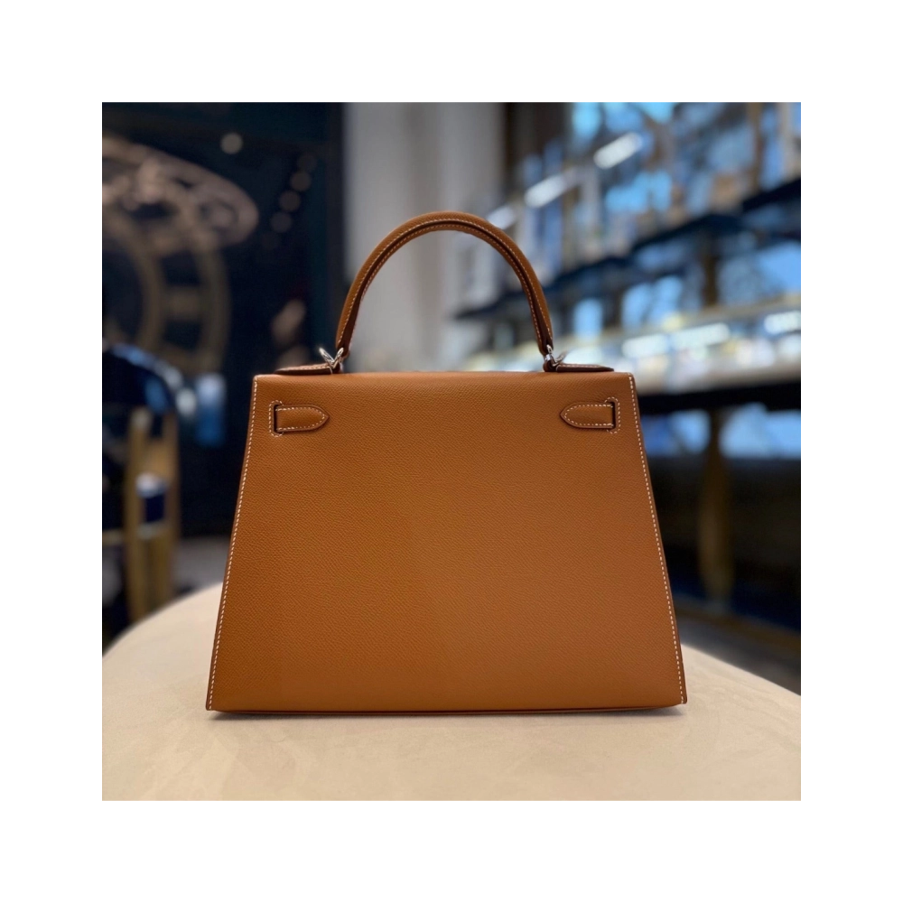 Hermes Gold Kelly 28 Sellier Epsom Palladium Hardware,Hermes,BAGS