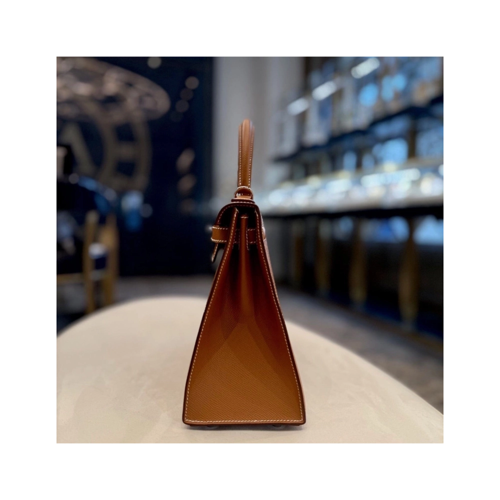 Hermes Gold Kelly 28 Sellier Epsom Palladium Hardware,Hermes,BAGS