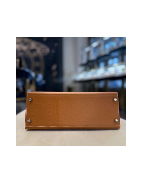 Hermes Gold Kelly 28 Sellier Epsom Palladium Hardware,Hermes,BAGS