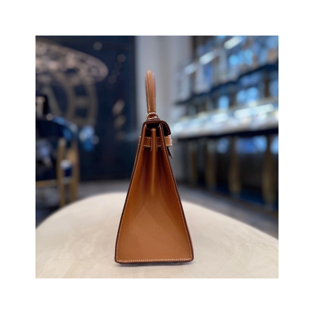 Hermes Gold Kelly 28 Sellier Epsom Palladium Hardware,Hermes,BAGS