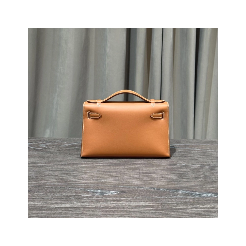 Hermes Gold Kelly Pochette Clutch Swift Gold Hardware,Hermes,BAGS