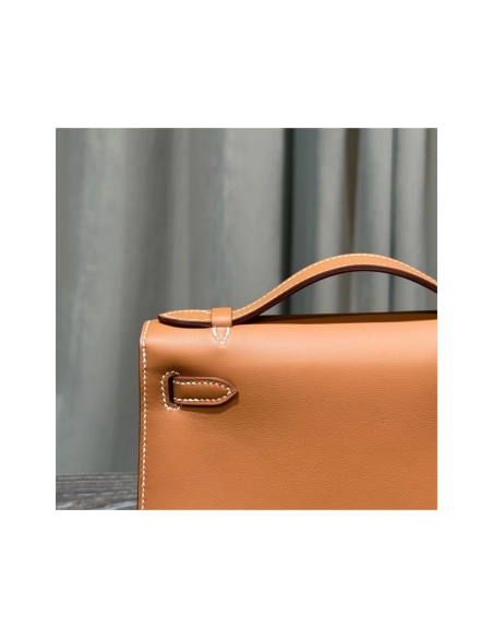 Hermes Gold Kelly Pochette Clutch Swift Gold Hardware,Hermes,BAGS