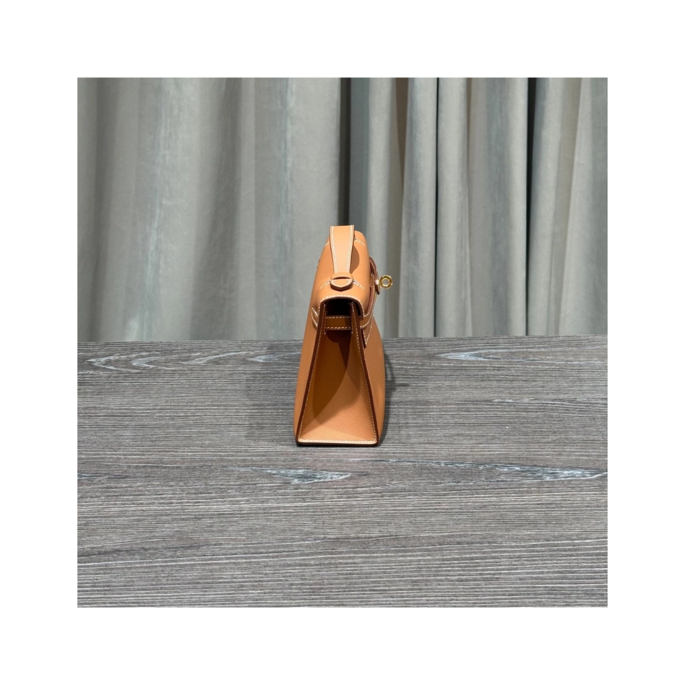 Hermes Gold Kelly Pochette Clutch Swift Gold Hardware,Hermes,BAGS