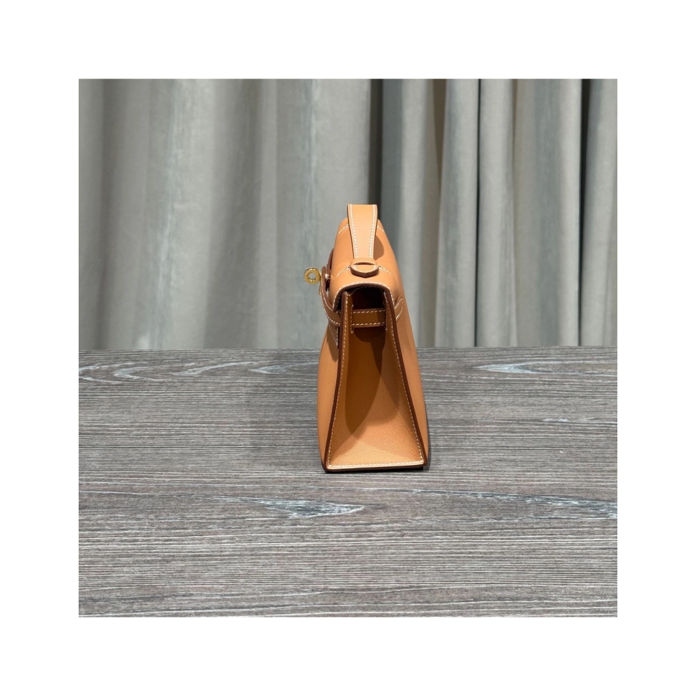 Hermes Gold Kelly Pochette Clutch Swift Gold Hardware,Hermes,BAGS