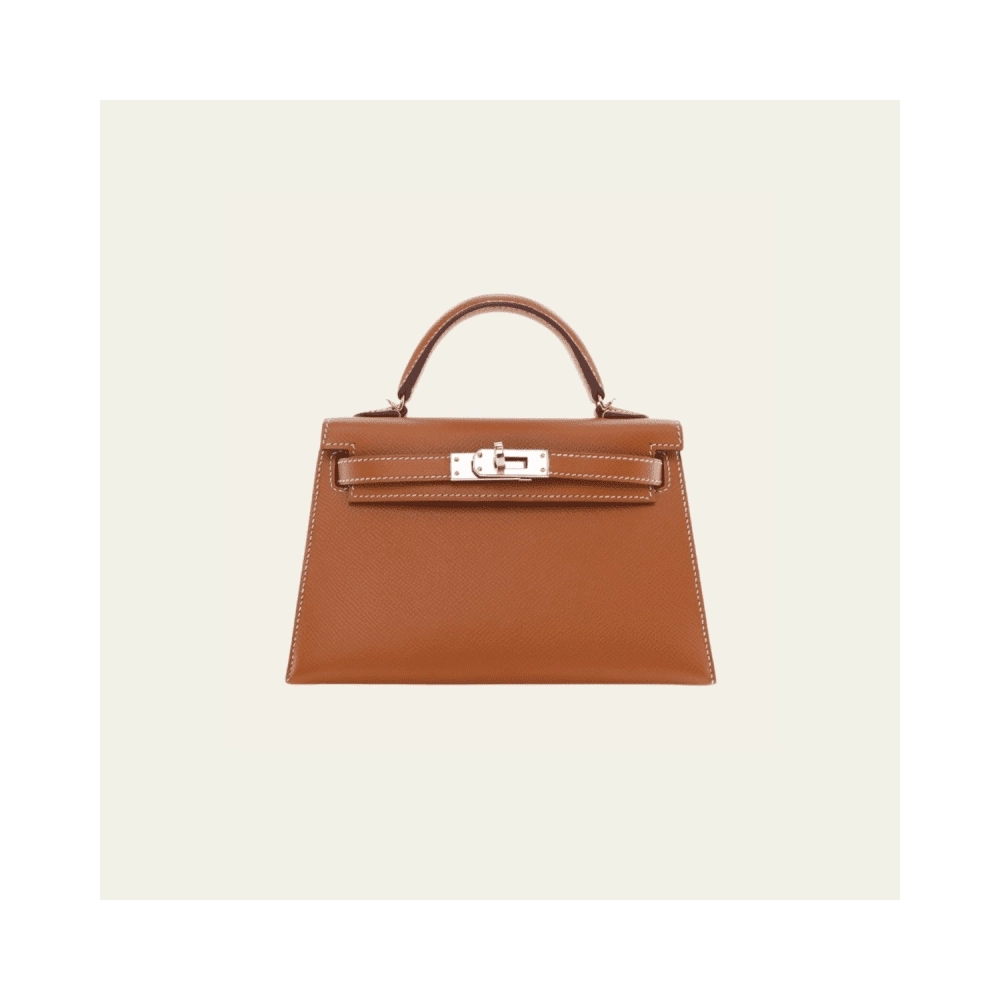 Hermes Gold Mini Kelly Sellier 20 Epsom Palladium Hardware,Hermes,BAGS