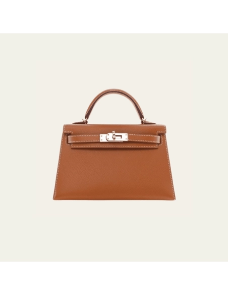 Hermes Gold Mini Kelly Sellier 20 Epsom Palladium Hardware,Hermes,BAGS