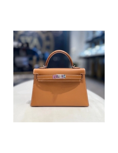 Hermes Gold Mini Kelly Sellier 20 Epsom Palladium Hardware,Hermes,BAGS