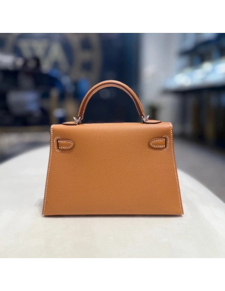 Hermes Gold Mini Kelly Sellier 20 Epsom Palladium Hardware,Hermes,BAGS