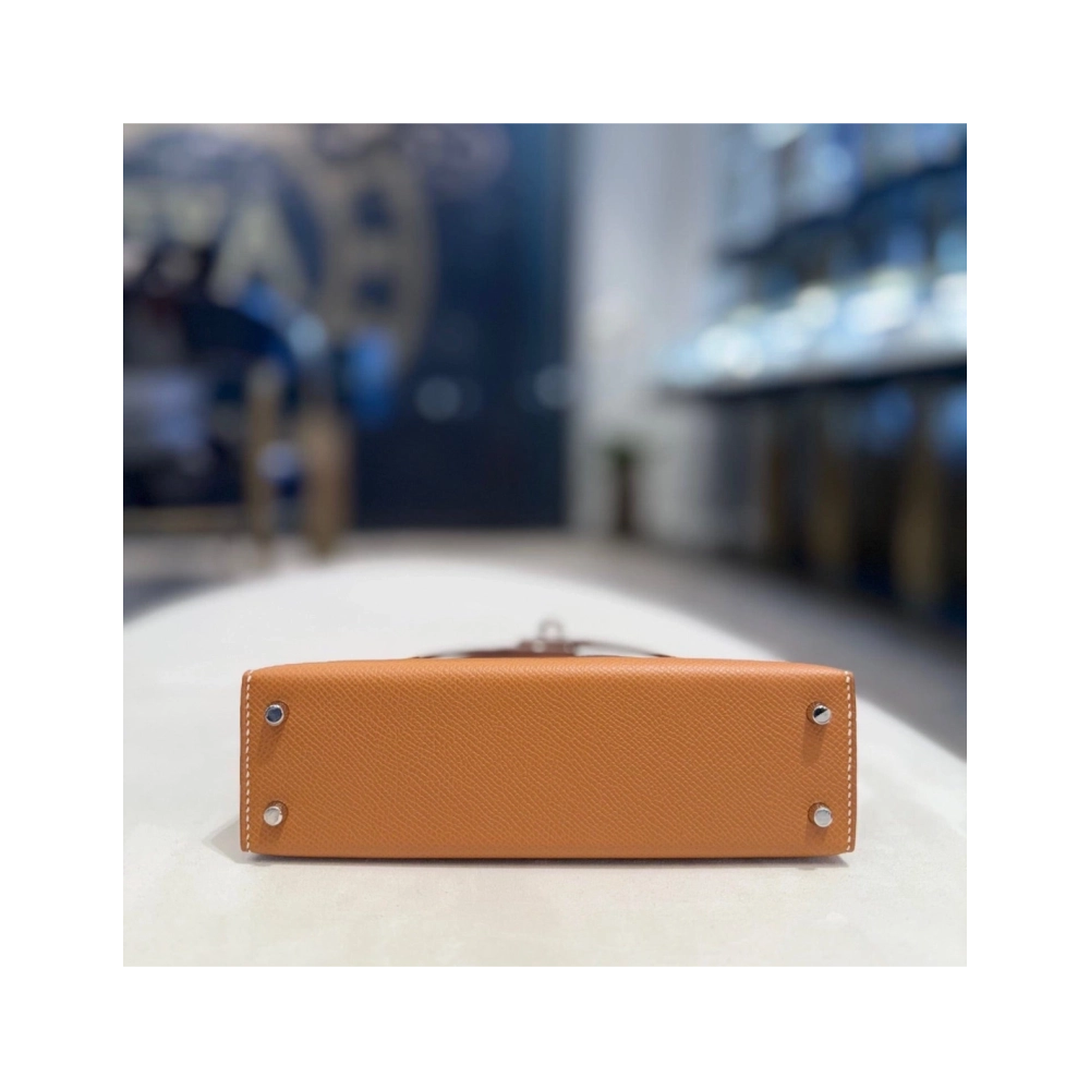 Hermes Gold Mini Kelly Sellier 20 Epsom Palladium Hardware,Hermes,BAGS