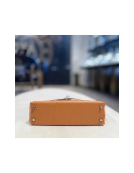 Hermes Gold Mini Kelly Sellier 20 Epsom Palladium Hardware,Hermes,BAGS