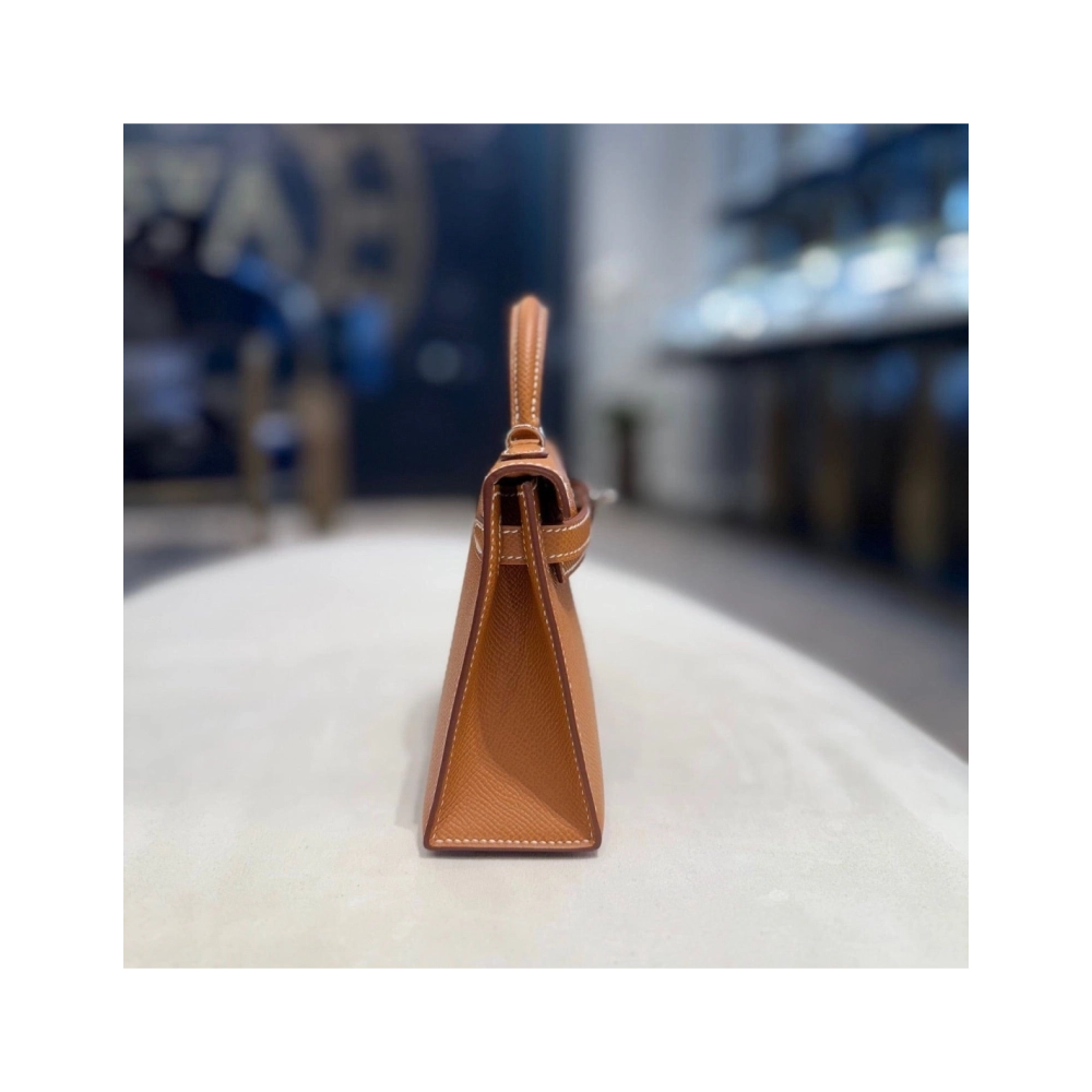 Hermes Gold Mini Kelly Sellier 20 Epsom Palladium Hardware,Hermes,BAGS