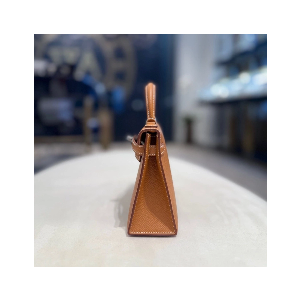 Hermes Gold Mini Kelly Sellier 20 Epsom Palladium Hardware,Hermes,BAGS