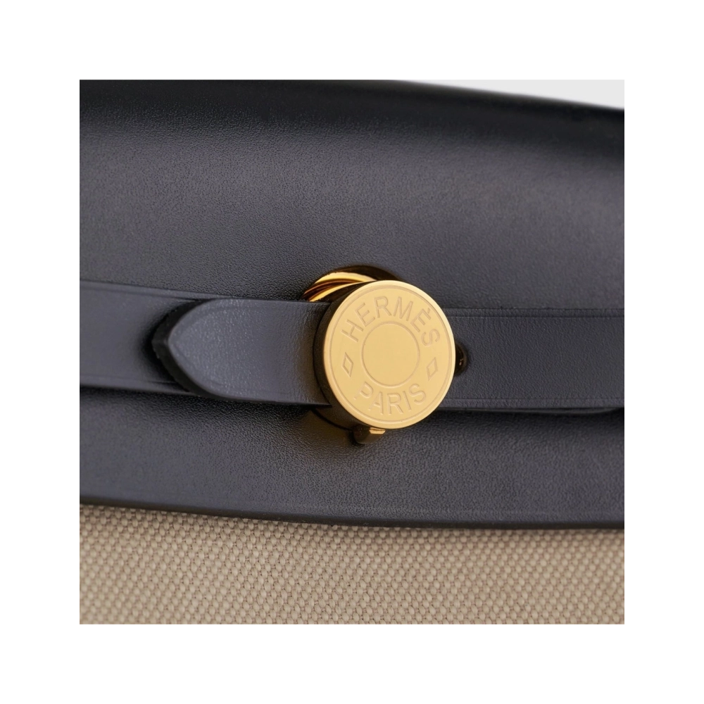 Hermes Herbag Zip 31 Toila Beton Black Retourne Gold Hardware,Hermes,BAGS