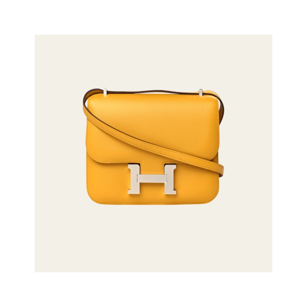 Hermes Jaune Amber And Rose Lipstick Constance 18 Verso Veau Evercolor Palladium Hardware,Hermes,BAGS