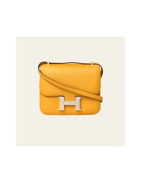 Hermes Jaune Amber And Rose Lipstick Constance 18 Verso Veau Evercolor Palladium Hardware,Hermes,BAGS