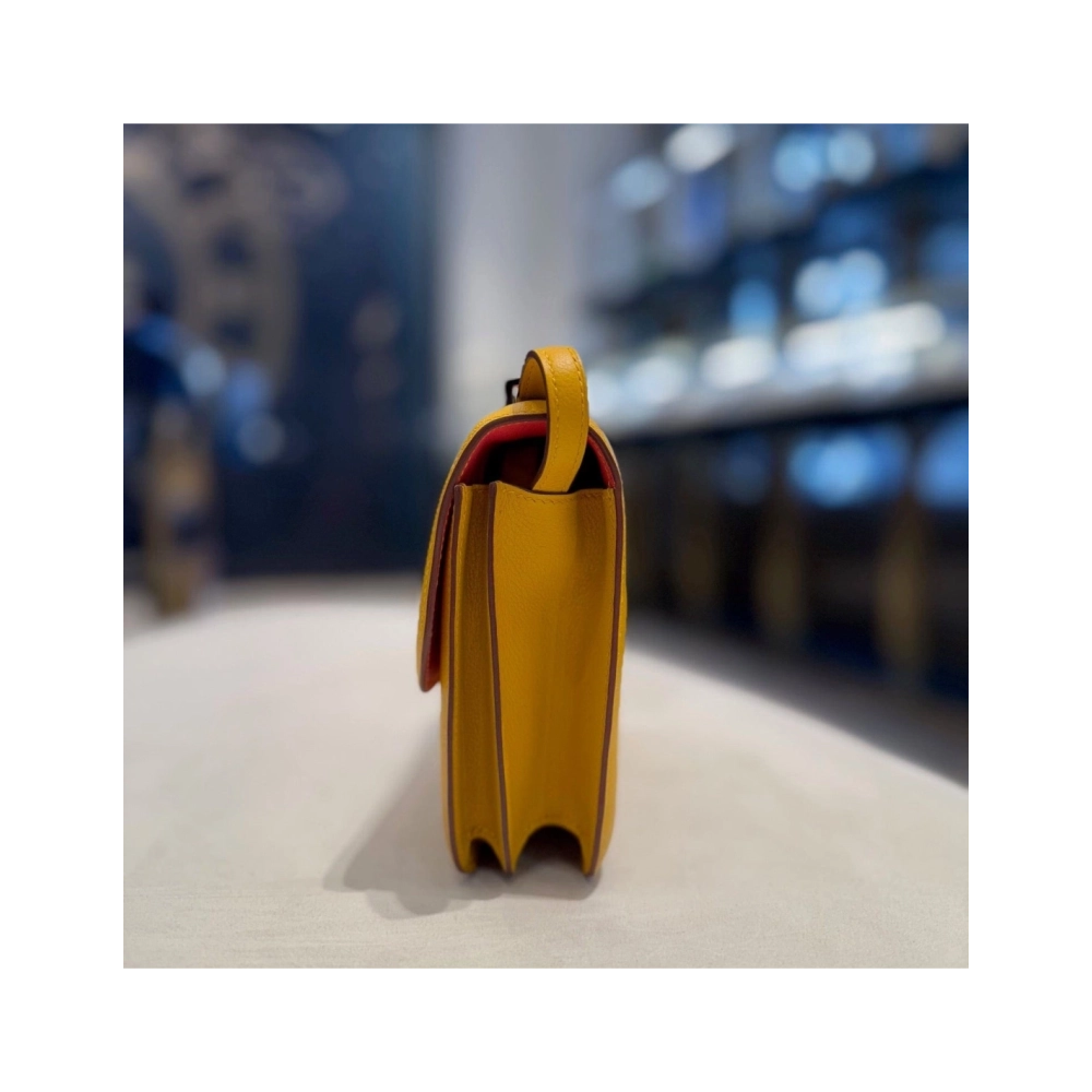 Hermes Jaune Amber And Rose Lipstick Constance 18 Verso Veau Evercolor Palladium Hardware,Hermes,BAGS